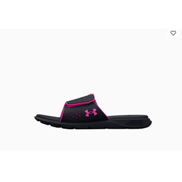 #0936 Under Armour Womens NWT Ignite 7 Pro Slides Black Pink Size 12 - Picture 3 of 3